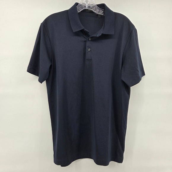 Theory Other - Theory Mens Atlas Pique Polo Shirt Medium Navy Blue N0195533 Preppy Classic